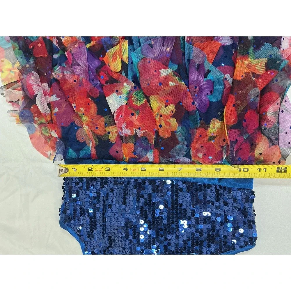 Excellent Outstanding Justice Dress Blue Sequenced Top Size 7